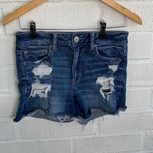 American Eagle AEO Hi-Rise Shortie Denim Jean Shorts sz 6